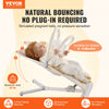 VEVOR Baby Bouncer, Folding Bouncer Seat for Babies 0-9 Months, Newborn Bouncer Chair with 2 Reclining Angles & Rotatable Toy Bar, Portable Infant Rocker with Carrying Bag for Indoors Outdoors, Beige