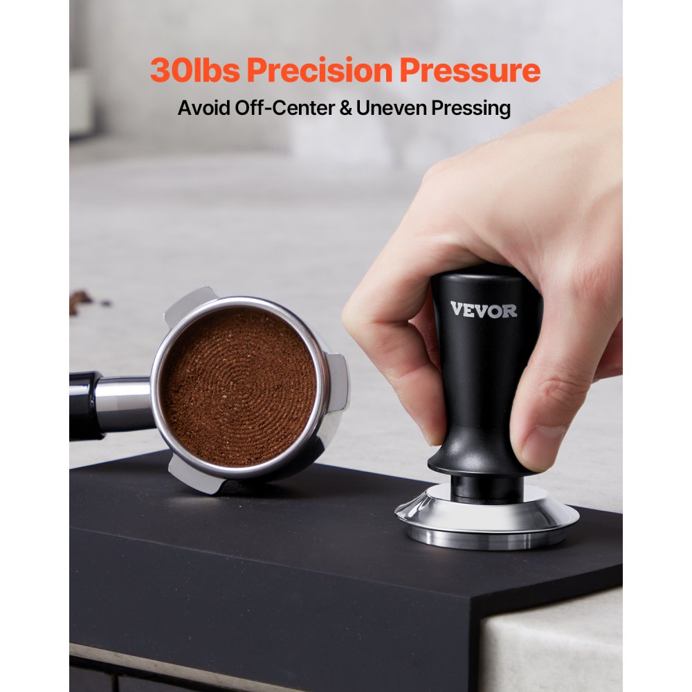 VEVOR Espresso Tamper 53mm, Spring Loaded Coffee Tamper, 30 lbs Tamper Tool Espresso, Stainless Tamper with Non-Slip Grip