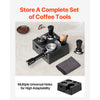 VEVOR Espresso Tamping Station, ABS Material, 7-in-1 Multifunctional Tamping Station with Detachable Slot, Easy to Clean Espresso Knock Box with Non-Slip Base, Fits for 51-58 mm Handles