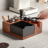 VEVOR Espresso Tamping Station, Sapele Wood, 9-in-1 Multifunctional Tamping Station with Detachable Slot, Easy to Clean Espresso Knock Box with Non-Slip Base, Fits for 51-58 mm Handles