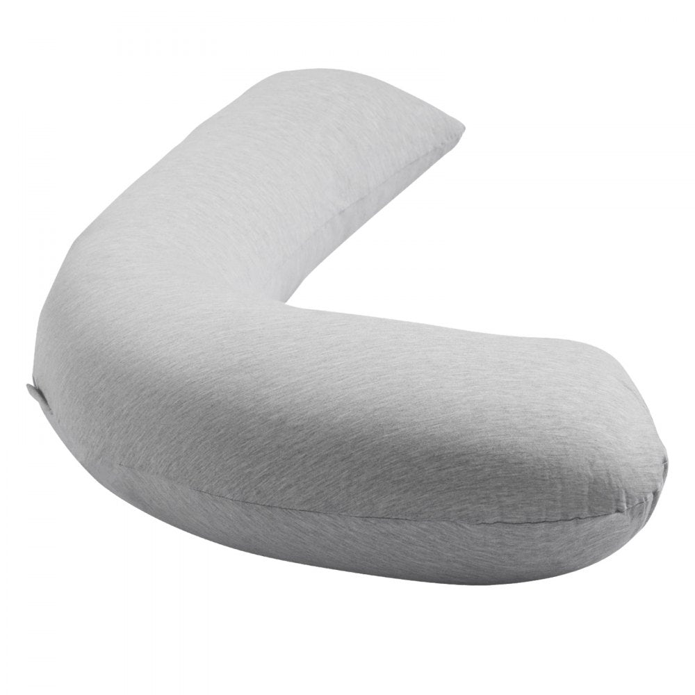 VEVOR Pregnancy Pillows for Side Sleeping, L-Shaped Maternity Pillow for Pregnant Women, Soft & Breathable Pregnancy Body Pillow with Washable Jersey Cover for Head Neck Belly Leg Support, Light Gray