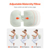 VEVOR Pregnancy Wedge Pillow, W-Shaped Maternity Pillow for Pregnant Women, Soft and Breathable Pregnancy Pillow with Removable & Washable Cover for Back Belly Hips Support, Lightweight and Portable