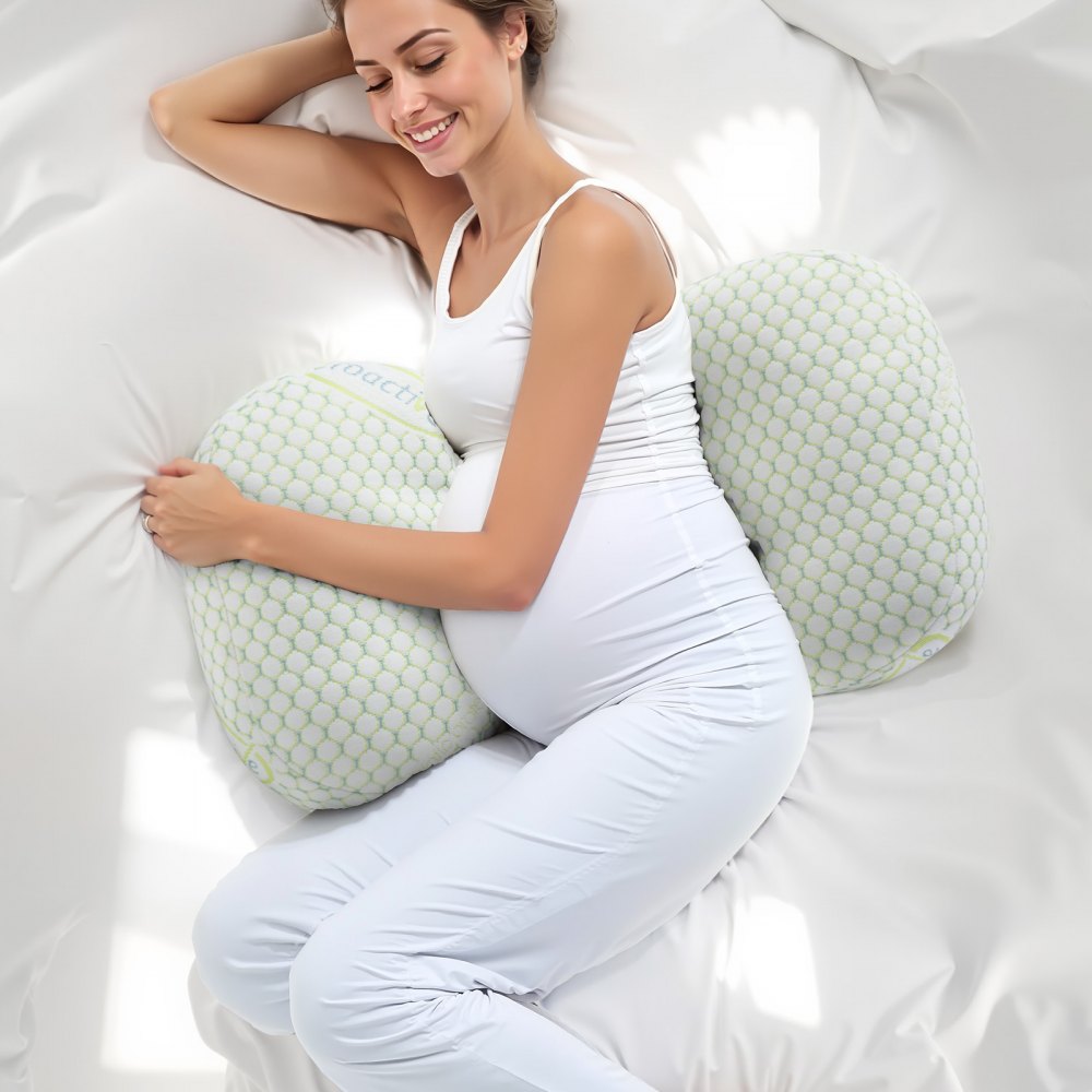 VEVOR Pregnancy Wedge Pillow, W-Shaped Maternity Pillow for Pregnant Women, Soft and Breathable Pregnancy Pillow with Removable & Washable Cover for Back Belly Hips Support, Lightweight and Portable