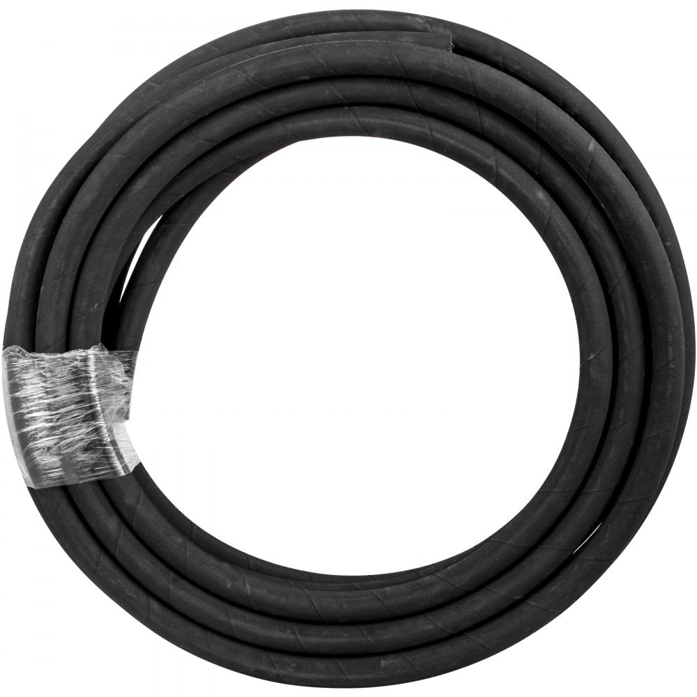 VEVOR Hydraulic Hose 3/8 inch x 50 ft, Coiled Hydraulic Hose 4800 PSI, Rubber Hydraulic Hose with 2 High-Tensile Steel Wire Braid, Bulk Hydraulic Hose -20℃ to 140℃, Hydraulic Oil Flexible Hose