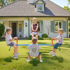 VEVOR Kids Seesaw, 110 lbs Load Capacity per Seat, Sit and Spin Teeter Totter with 4-prong Support Legs, Kids Outdoor Playground Equipment, Swiveling 360 Degrees Rotating for Children Aged 3+, 4 Seats