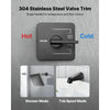 VEVOR Tub and Shower Faucet Set, Complete with 6-Inch Rainfall Shower Head and Bathtub Spout, Single-Spray Single-Handle Tub Trim Kit with 304 Stainless Steel Valve Trim for Bathrooms, Matte Black