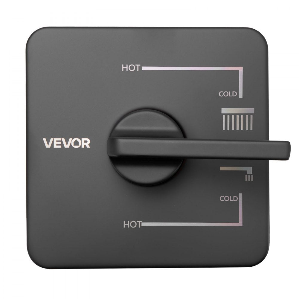 VEVOR Tub and Shower Faucet Set, Complete with 6-Inch Rainfall Shower Head and Bathtub Spout, Single-Spray Single-Handle Tub Trim Kit with 304 Stainless Steel Valve Trim for Bathrooms, Matte Black