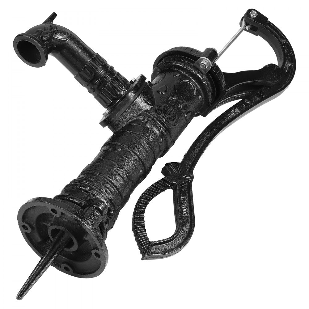 VEVOR Antique Well Hand Pitcher Pump, 22ft Maximum Lift, Cast Iron Manual Hand Water Pump with Ergonomic Handle NPT1-1/4" Easy Installation, Old Fashioned for Outdoor Home Yard Garden Pond Farm, Black