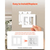 VEVOR Rocker Light Switch Wall Plates, 2-Gang Decorative Outlet Covers,Standard Size 4.57in L x 4.53in H Unbreakable Polycarbonate Thermoplastic Faceplate for Receptacle Outlet&Switch(5 Pack, White)