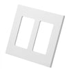 VEVOR Rocker Light Switch Wall Plates, 2-Gang Decorative Outlet Covers,Standard Size 4.57in L x 4.53in H Unbreakable Polycarbonate Thermoplastic Faceplate for Receptacle Outlet&Switch(5 Pack, White)