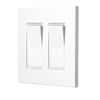 VEVOR Rocker Light Switch Wall Plates, 2-Gang Decorative Outlet Covers,Standard Size 4.57in L x 4.53in H Unbreakable Polycarbonate Thermoplastic Faceplate for Receptacle Outlet&Switch(5 Pack, White)