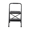VEVOR 2 Step Ladder, Folding Step Stool with Wide Anti-Slip Pedal and Comfort Handgrip, Lightweight 600 lbs Capacity Portable Steel Ladder, Multi-Use for Kitchen, Home, Household and Office, Black