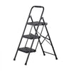 VEVOR 3 Step Ladder, Folding Step Stool with Wide Anti-Slip Pedal and Comfort Handgrip, Lightweight 600 lbs Capacity Portable Steel Ladder, Multi-Use for Kitchen, Home, Household and Office, Black