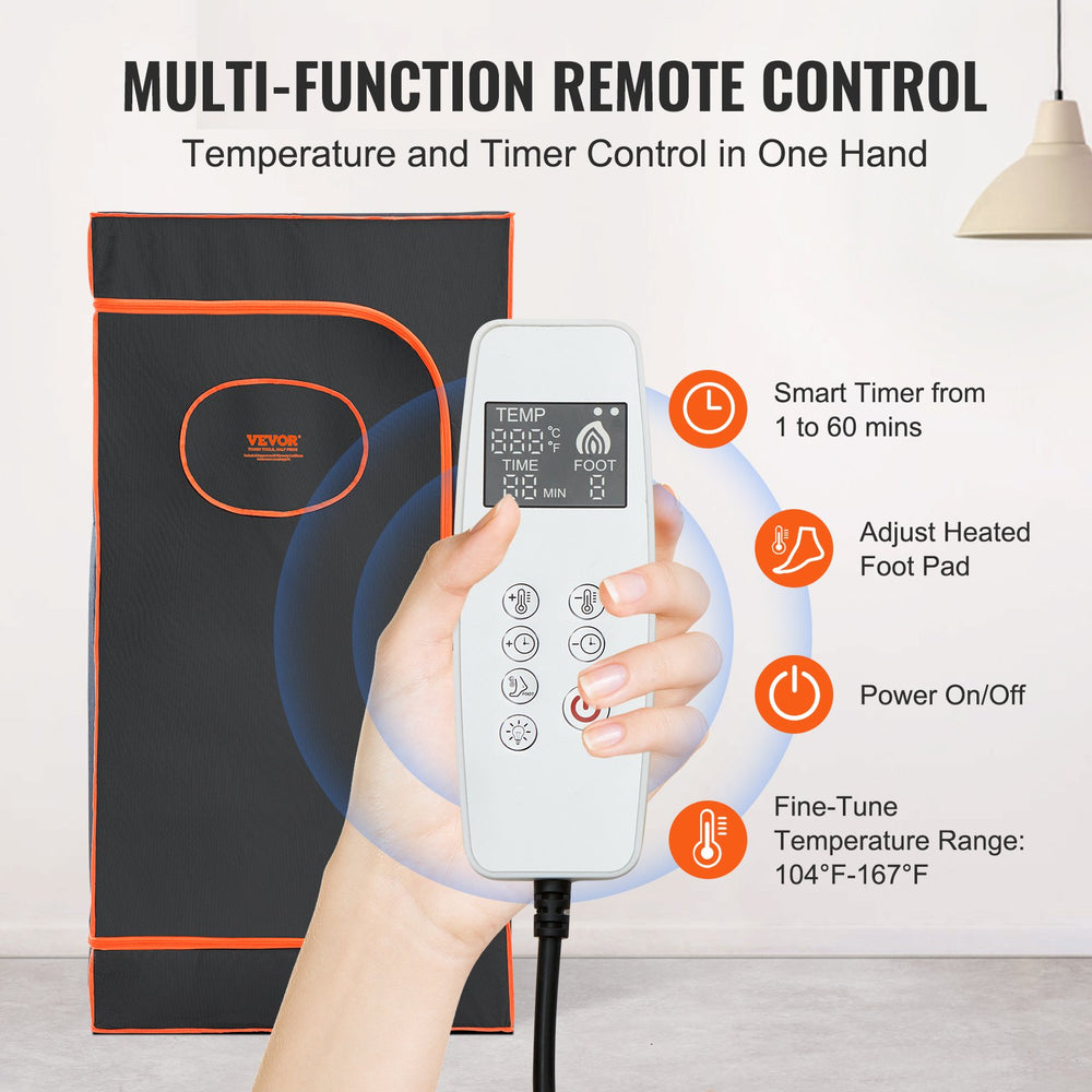 VEVOR sauna tent multi-function remote control graphic