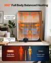 360° full body balanced heating infographic for VEVOR 2 person infrared sauna tent