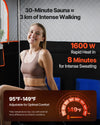 8 minute rapid sweating 1600W heating infographic for VEVOR infrared sauna tent