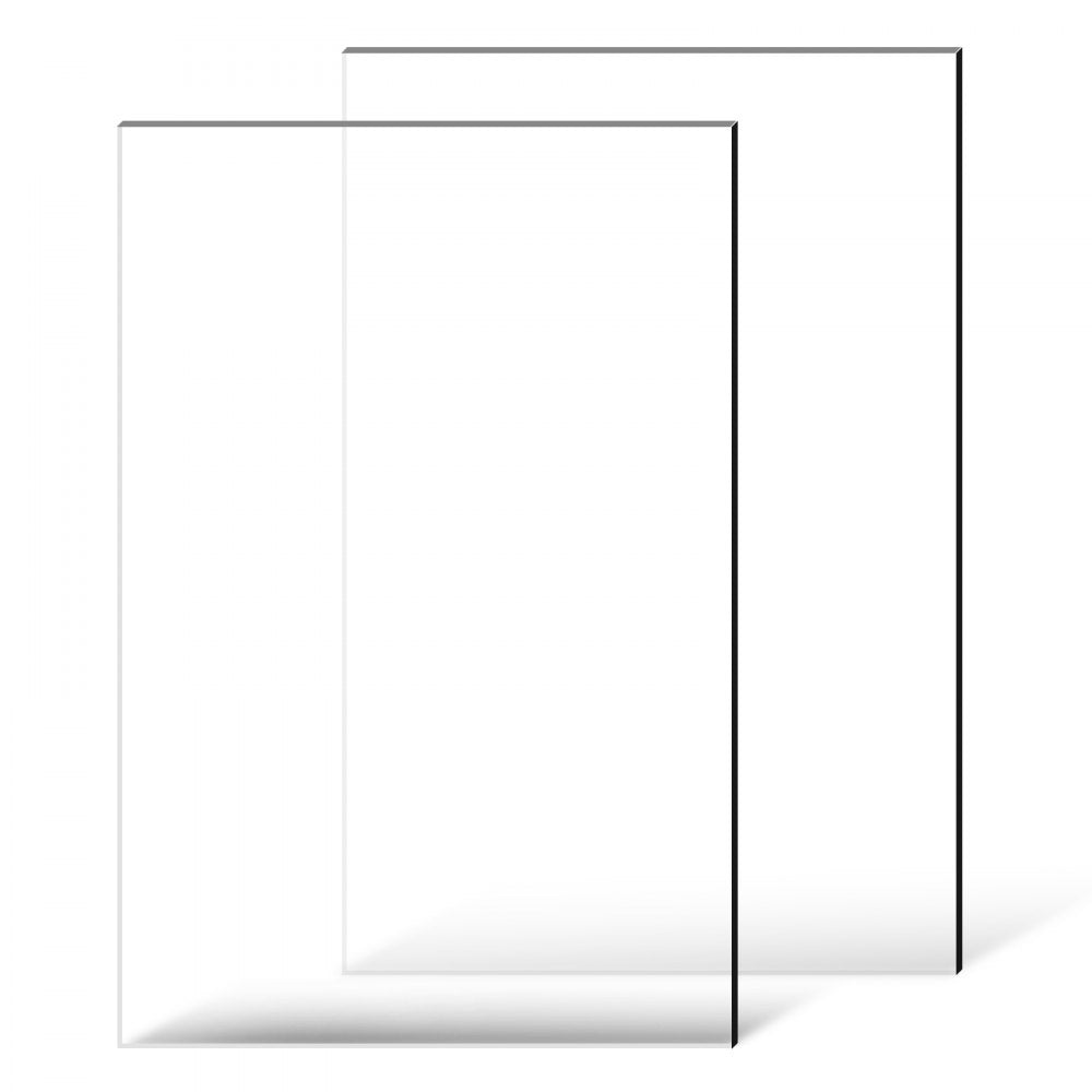 VEVOR Plexiglass Acrylic Sheet, 2-Pack Plastic Sheets, 24 x 36 Inch 1/4 Inch Thick Clear Plastic Cast Transparent Glass for Crafting Projects, Replacement Picture Frame Glass, DIY Display, Easy to Cut