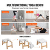 VEVOR Yoga Headstand Bench, 300 lbs Capacity Yoga Inversion Chair for Family Gym, Headstand Trainer with Wood Frame & PU Pad, Stand Yoga Stool for Strength Balance Training, Relieve Fatigue, White