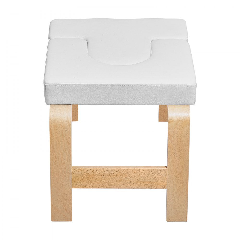 VEVOR Yoga Headstand Bench, 300 lbs Capacity Yoga Inversion Chair for Family Gym, Headstand Trainer with Wood Frame & PU Pad, Stand Yoga Stool for Strength Balance Training, Relieve Fatigue, White