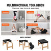 VEVOR Yoga Headstand Bench, 300 lbs Capacity Yoga Inversion Chair for Family Gym, Headstand Trainer with Wood Frame & PU Pad, Stand Yoga Stool for Strength Balance Training, Relieve Fatigue, Black