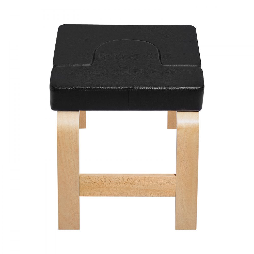 VEVOR Yoga Headstand Bench, 300 lbs Capacity Yoga Inversion Chair for Family Gym, Headstand Trainer with Wood Frame & PU Pad, Stand Yoga Stool for Strength Balance Training, Relieve Fatigue, Black