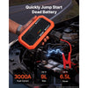 VEVOR Jump Starter with Air Compressor 3000A Peak Car Battery Jump Box, Portable for 9.0L Gas / 6.5L Diesel, 150 PSI Auto-Shutoff Tire Inflator, Power Bank, 12V Battery Charger, with LED Flashlight