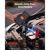VEVOR Jump Starter with Air Compressor 4000A Peak Car Battery Jump Box, Portable for 9.0L Gas / 8.0L Diesel, 150 PSI Auto-Shutoff Tire Inflator, Power Bank, 12V Battery Charger, with LED Flashlight