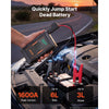 VEVOR Jump Starter with Air Compressor 1600A Peak Car Battery Jump Box, Portable for 6.0L Gas / 3.0L Diesel, 150 PSI Auto-Shutoff Tire Inflator, Power Bank, 12V Battery Charger, with LED Flashlight