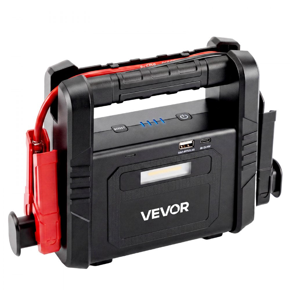 VEVOR Jump Starter 6000A Peak Portable Car Battery Booster Jump Box 12V, for Up to Most Gas / 10.0L Diesel Engine, Power Bank, 3 Mode Emergency LED Flashlight, Lithium Battery Pack, with USB Output