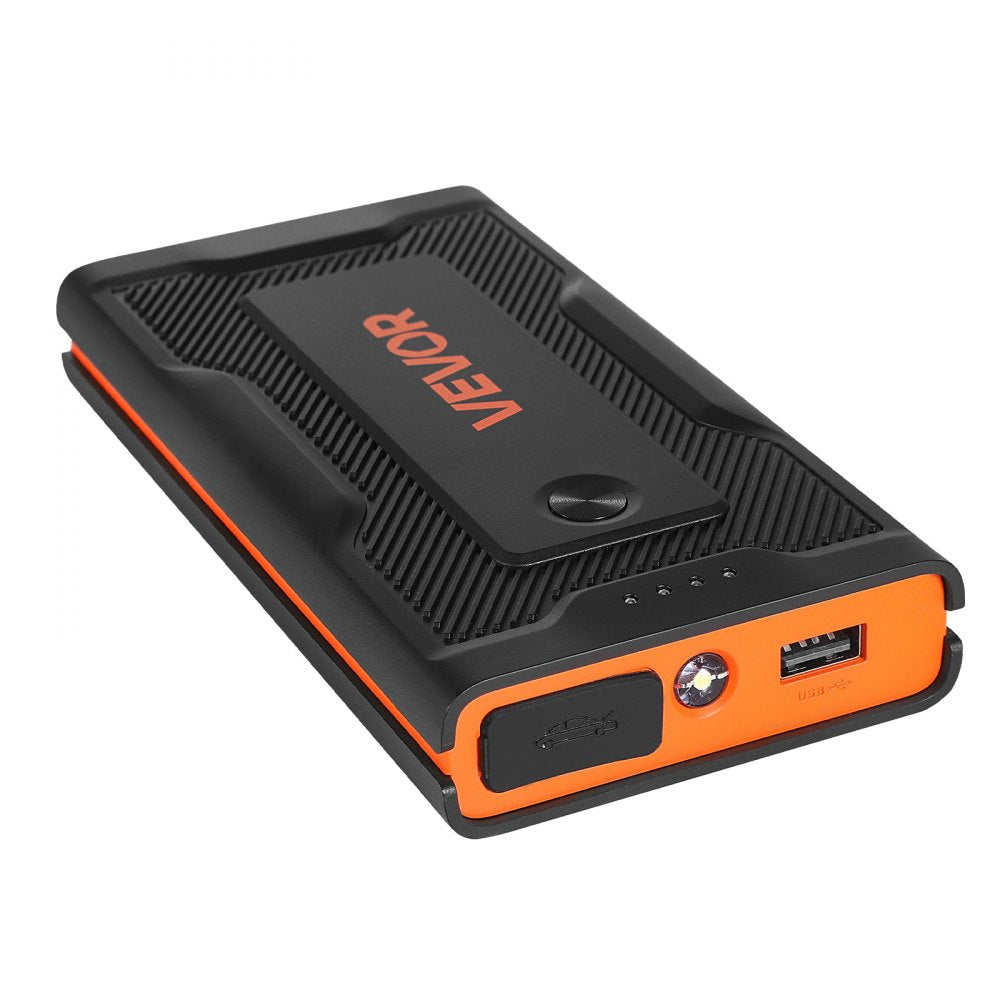 VEVOR Jump Starter, 1000A Peak, Car Jumper Starter Battery Pack, 12V Portable Lithium Battery Booster, Jump Box Power Bank with 3 Modes Flashlight and Jumper Cable, for Up to 5L Gas & 3L Diesel Engine