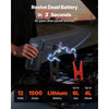 VEVOR Jump Starter, 1500A Peak, Car Jumper Starter Battery Pack, 12V Portable Lithium Battery Booster, Jump Box Power Bank with 3 Modes Flashlight and Jumper Cable, for Up to 6L Gas/4L Diesel Engines