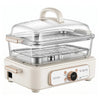 VEVOR Electric Food Steamer 6.3 QT Glass with 2-Tier Stainless Steel Trays, 1200W Vegetable Steamer for Cooking, 1-3 Servings, Pre-Programmed Settings, Delay Start, for Veggies, Seafood & Rice, White