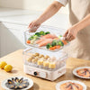 VEVOR Electric Food Steamer 10.6 QT Glass with 3-Tier Stainless Steel Trays, 1200W Vegetable Steamer for Cooking, 2-4 Servings, Pre-Programmed Settings, Delay Start, for Veggies, Seafood & Rice, White