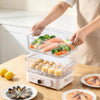 VEVOR Electric Food Steamer 10.6 QT Glass with 3-Tier Stainless Steel Trays, 1200W Vegetable Steamer for Cooking, 2-4 Servings, Pre-Programmed Settings, Delay Start, for Veggies, Seafood & Rice, White