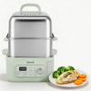 VEVOR Electric Food Steamer 13.7 QT 2-Tier Stainless Steel for 3-6 Servings, 1500W Vegetable & Meal Steamer for Cooking with 9 Pre-Programmed Settings, Keep Warm, for Veggies, Seafood & Rice, Green