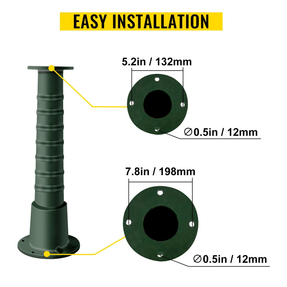 VEVOR Antique Hand Water Pump Stand Pitcher Pump Stand Cast Iron Well Pump Stand with Pre-set 0.5\" Holes for Easy Installation Old Fashion Pitcher Hand Pump Stand for Home Yard Pond Garden Outdoors G