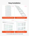 VEVOR Sliding Closet Door, 60" (Double 31") x 80", 5-Lite Frosted Glass Bypass Sliding Doors with Hardware Kit & Floor Guide