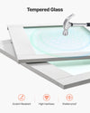 Tempered frosted glass detail (scratch resistant, high hardness, shatter-proof)