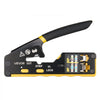 VEVOR Crimping Tool, RJ45/RJ11/RJ12 Ethernet Crimper, Crimp Tool Kit for 4/6/8-Pin Modular Plugs, with Mini Wire Stripper, 50 Connectors and 50 Boots, Replacement Blades, and Network Cable Tester