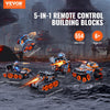 VEVOR STEM Building Toys for Kids, 5-in-1 554 PCS, Remote Control Car Building Kits Remote & APP Controlled Car/Robot/Tank/Rubik's Cube/Snowplow, RC STEM Robots Building Set for Boys Girls Aged 6+
