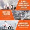 VEVOR RC Plane, 2.4GHZ 4 Channel Remote Control Airplane with 6-Axis Gyro Stabilizer, Ready to Fly Fighter Aircraft Plane Toy with 2 Batteries, Easy to Fly RC Glider for Adults Kids Beginners Boys
