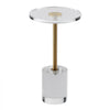 VEVOR Clear Acrylic End Table, Acrylic Side Table with a Solid Base, 11.9 x 11.9 inch Round Tabletop, 21.4 inch High, for Coffee, Drink, Food, Snack used in Living Room, Bedroom, and Study