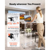 VEVOR Podium Stand 47 inch Acrylic Lectern Mobile Laptop Desk Storage Shelf, for Schools, Churches and Events, Clear Portable Presentation Lectern Stand with Storage Shelf, Book Stop, Spacious Surface