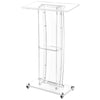 VEVOR Podium Stand 47 inch Acrylic Lectern Mobile Laptop Desk Storage Shelf, for Schools, Churches and Events, Clear Portable Presentation Lectern Stand with Storage Shelf, Book Stop, Spacious Surface