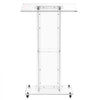 VEVOR Podium Stand 47 inch Acrylic Lectern Mobile Laptop Desk Storage Shelf, for Schools, Churches and Events, Clear Portable Presentation Lectern Stand with Storage Shelf, Book Stop, Spacious Surface