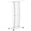 VEVOR Podium Stand 47 inch Acrylic Lectern Mobile Laptop Desk Storage Shelf, for Schools, Churches and Events, Clear Portable Presentation Lectern Stand with Storage Shelf, Book Stop, Spacious Surface