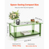 VEVOR Acrylic Coffee Table, 2 Tiers Center Table with Storage Shelf, Modern Rectangle Acrylic Coffee Desk, Ideal for Dining Room, Kitchen Island, Restaurant, Office, 19.7 x 31.5 x 15.7 in (Green)