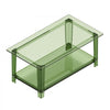 VEVOR Acrylic Coffee Table, 2 Tiers Center Table with Storage Shelf, Modern Rectangle Acrylic Coffee Desk, Ideal for Dining Room, Kitchen Island, Restaurant, Office, 19.7 x 31.5 x 15.7 in (Green)