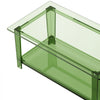 VEVOR Acrylic Coffee Table, 2 Tiers Center Table with Storage Shelf, Modern Rectangle Acrylic Coffee Desk, Ideal for Dining Room, Kitchen Island, Restaurant, Office, 19.7 x 31.5 x 15.7 in (Green)