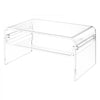 VEVOR Acrylic Coffee Table, 2 Tiers Center Table with Storage Shelf, Modern Rectangle Acrylic Coffee Desk, Ideal for Dining Room, Kitchen Island, Restaurant, Office, 19.7 x 31.5 x 15 in (Clear)